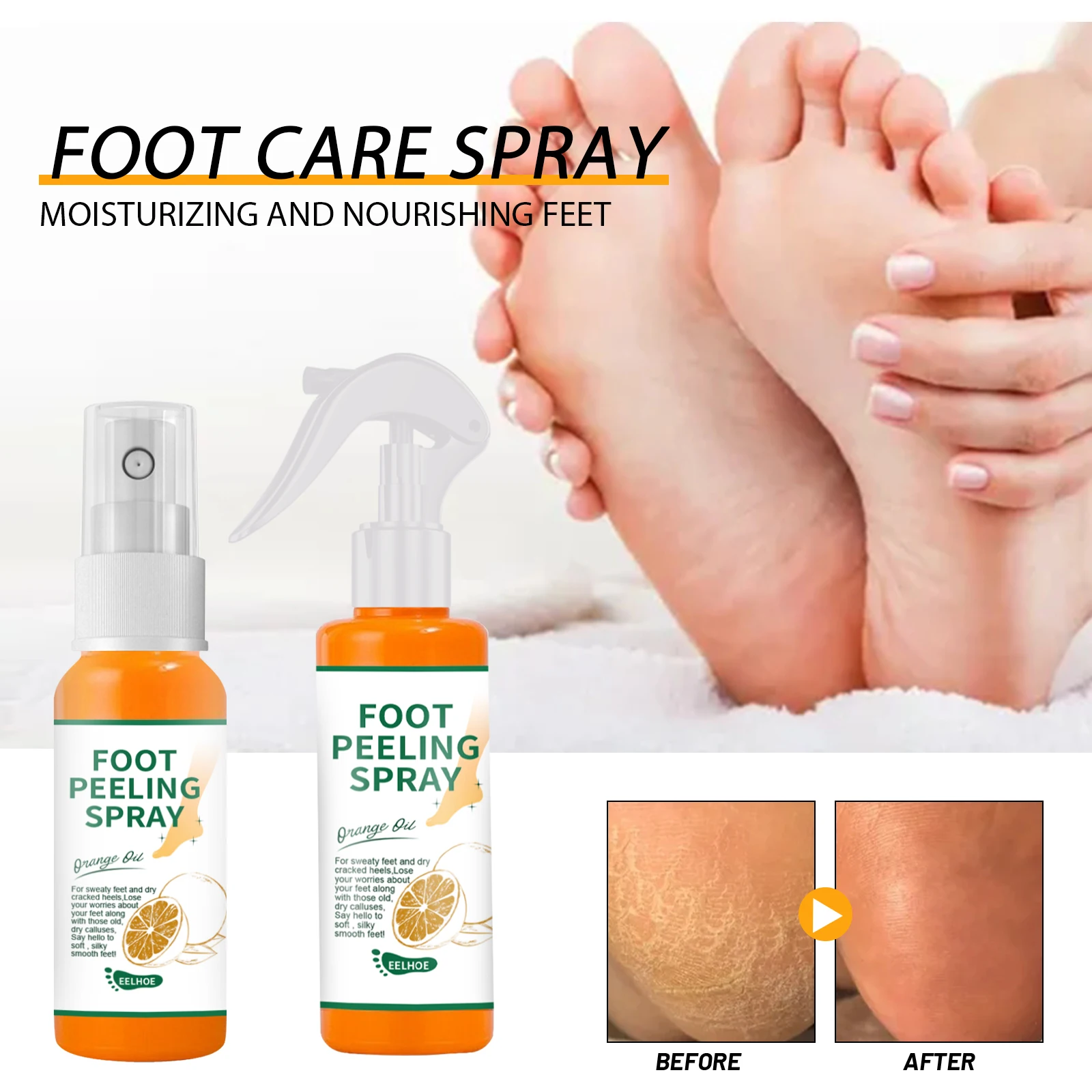 

Foot Peeling Spray Orange Oil Remove Dead Skin Hydrating Nourish Peel Off Spray Exfoliating Peeling Calluses on Feet 100 ML
