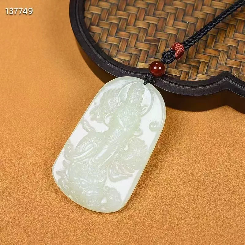 Природный 100% настоящий зеленый искусственный нефрит и Гуаньинь подвеска