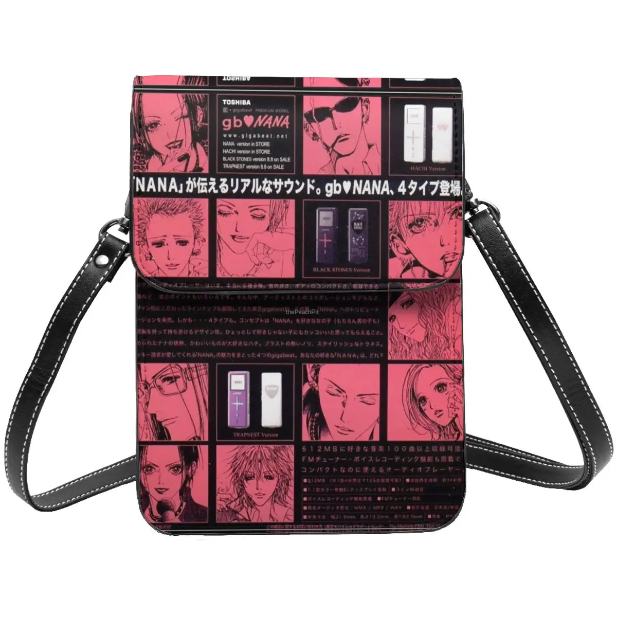Nana The Black Stones Cell Phone Purse Leather Card Case Cute Unisex Nana Komatsu Mini Shoulder Bag Lightweight