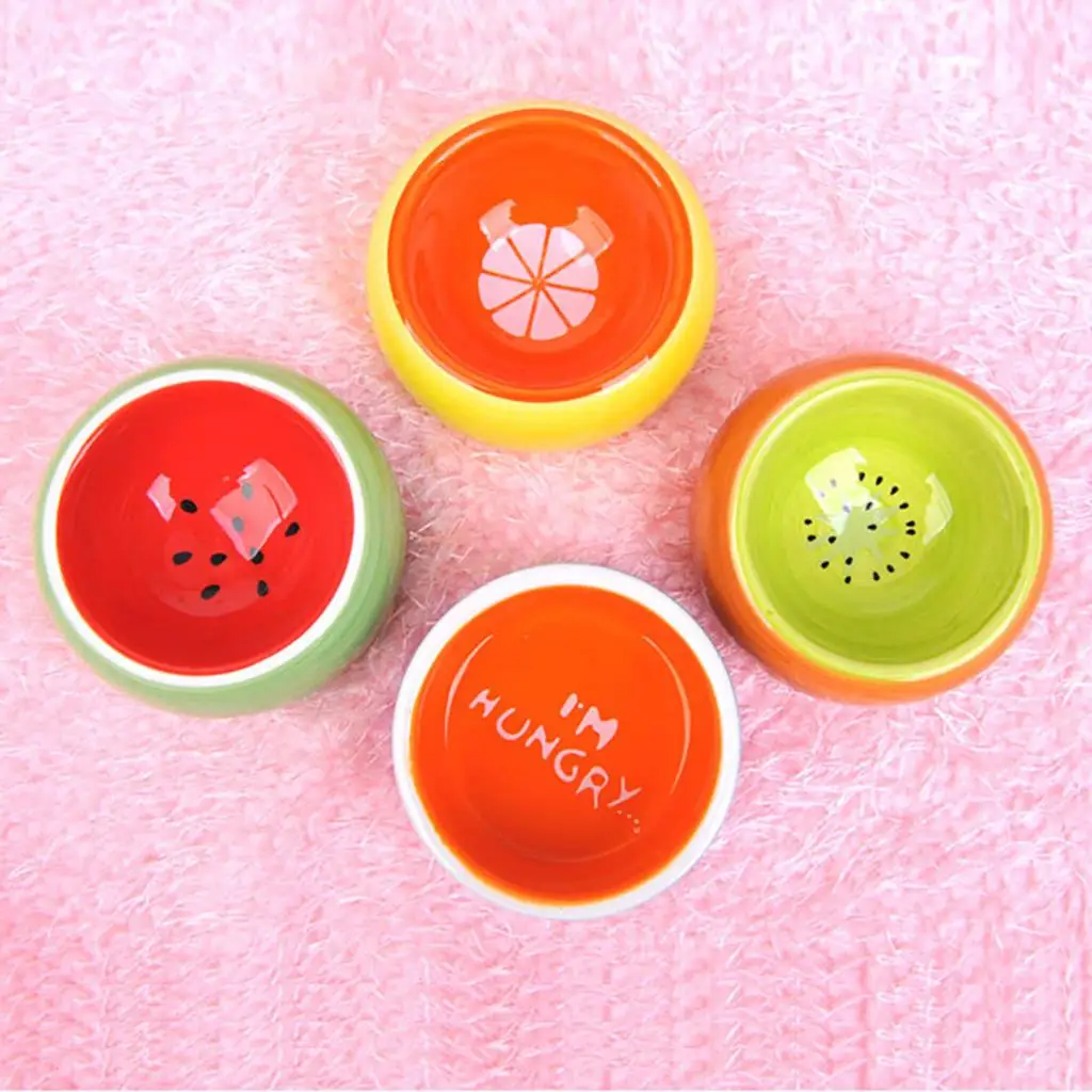 

Cute Fruit Pattern Hamster Ceramic Food Water Snack Feeder for Pets Squirrel Guinea Pig Chinchilla Ferret Rabbit Bowl