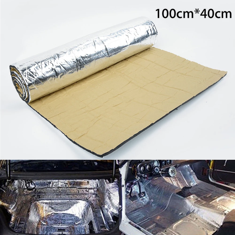 

100x40cm Car Sound Hot Deadener Mat Noise Proof Bonnet Roof Insulation Deadening Engine Firewall Heat Foam Cotton Sticker