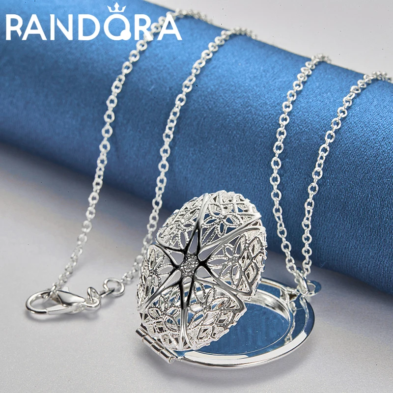 

RAIVDQRA 925 Sterling Silver 16-30 Inch Chain Necklace For Man Women Circle O Pendant Neck Chain Fashion Simple Charm Jewelry