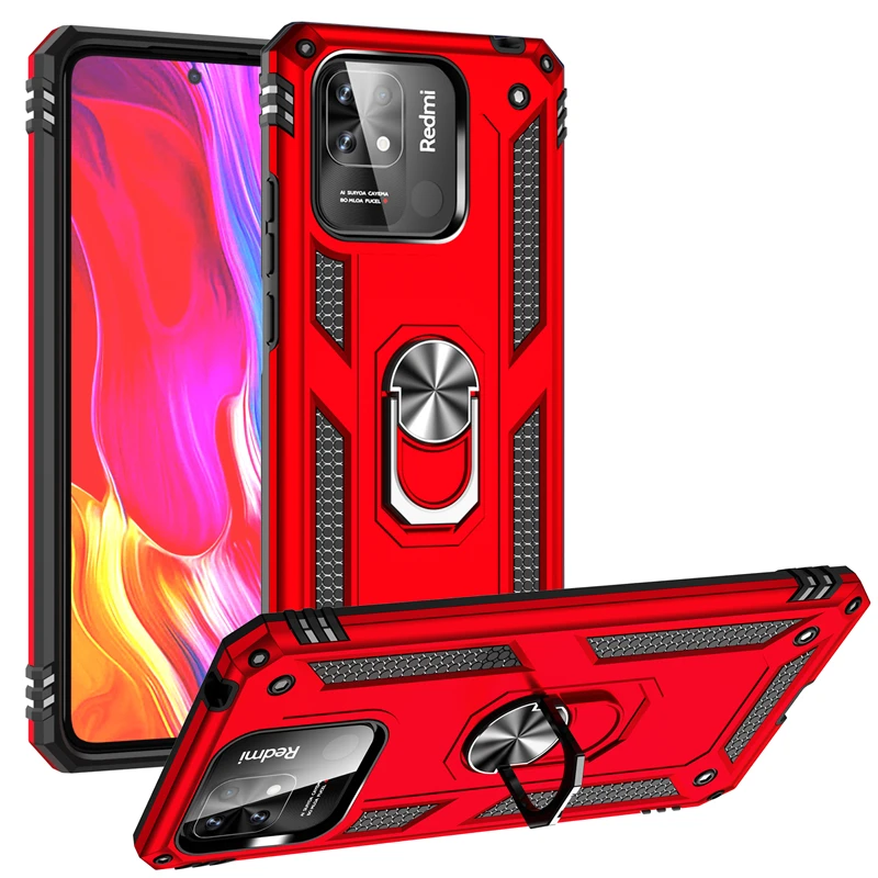 

For Xiaomi Redmi 10C Case Magnetic Armor Car Holde Ring Phone Case For Redmi 10C 10 C Redmi10c Shockproof Silicone Back Cover