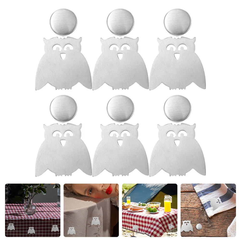 

6Pcs Tablecloth Weights Magnetic Curtain Weights Stainless Steel Owl Weights