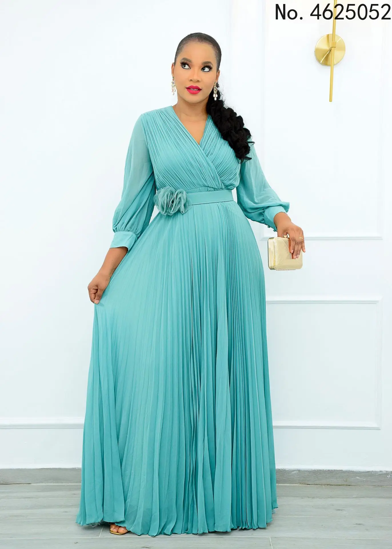 

African Dresses for Women 2022 Summer African Women Plus Size Long Sleeve Yellow Long Dress African Clothes