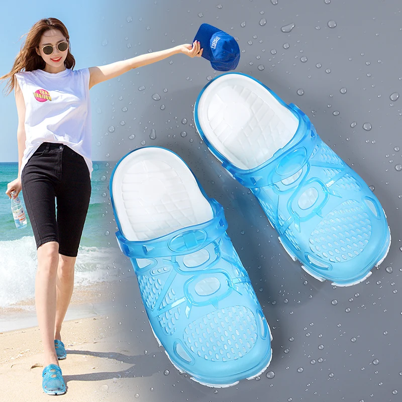 

New Fashion Summer Women's Beach Lightweight Quick Drying Sandals Wading Clogs Water Shoes Breathable Home Anti-Slip Slippers