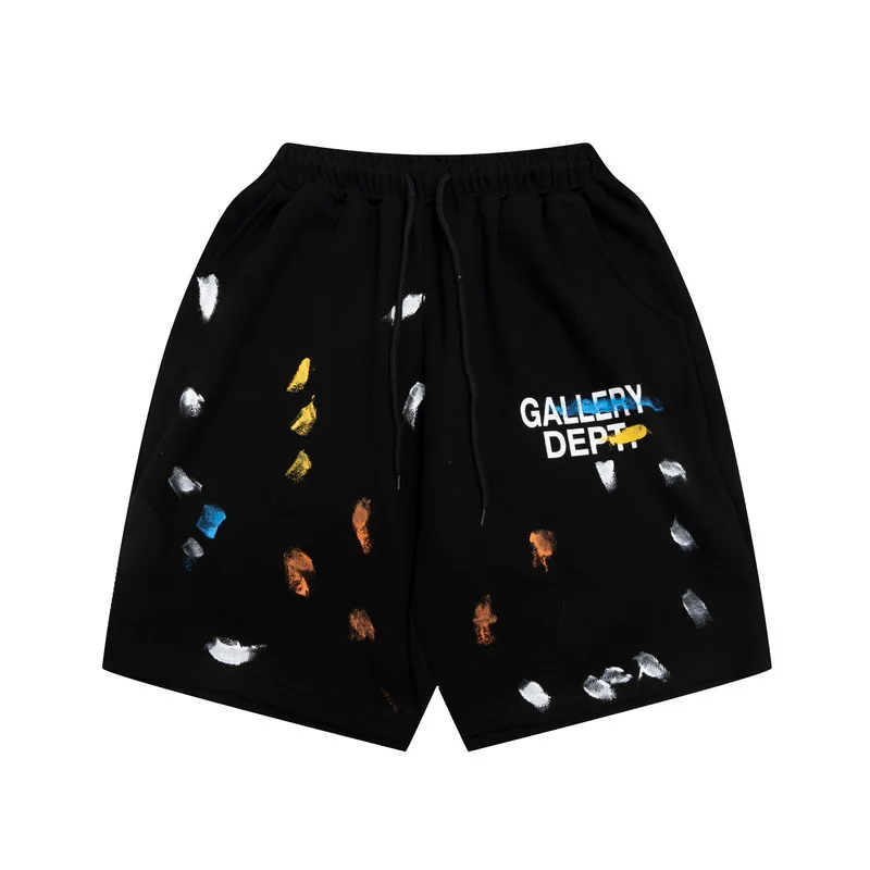 GALLERY DEPT TIDE Harajuku 23SS Summer Letter Printed Logo Graffiti Streetwear Hip Hop Drawstring Beachwear Sweat Men Shorts
