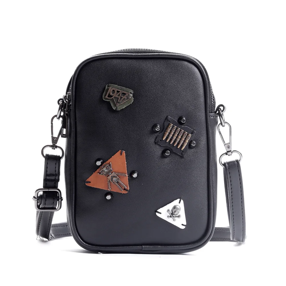 

Новая модная миниатюрная сумка через плечо с значком, мужская сумка на ремне, искусственная кожа, маленькая сумка через плечо, мужские уличн...