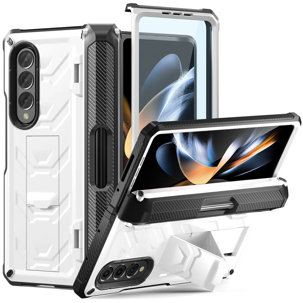 For Samsung Galaxy Z Fold 4 Z Fold 3 Case Rugged Full-Body Dual Layer Shockproof Protective Case with Built-in Screen Protector