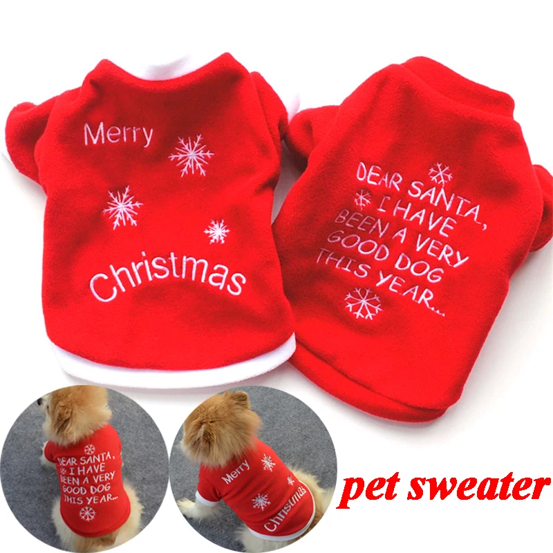 

New Christmas Dog Clothes For Small Medium Dog Cat Xmas Dress Up Costumes Winter Hoodie Coat Clothing Puppy Outfit Para Perro