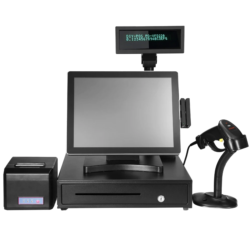 

15inch touch pos ,touch screen pos system with Fanless J1900