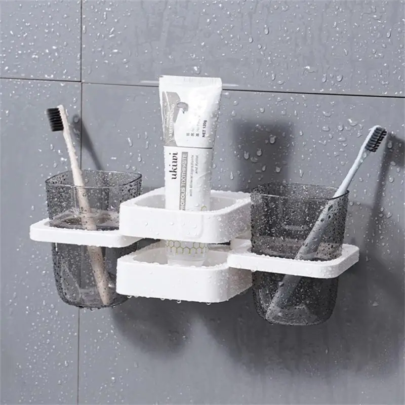 

Wall-mounted Toothbrush Holder Foldable Creative Suction Cup Mouthwash Cup Bathroom Non-perforated Toothbrush Toothpaste Box