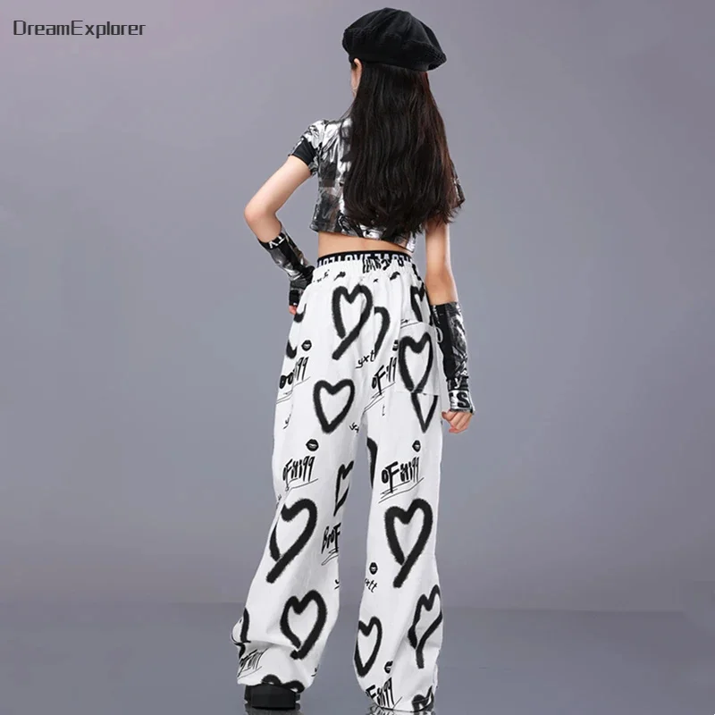 Детский крутой укороченный топ в стиле хип-хоп штаны для уличных танцев уличная