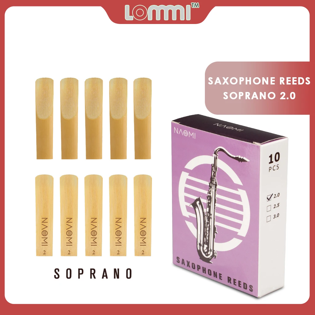 

LOMMI 10pcs Soprano Sax Saxophone Reeds 2 Reed Bb Bamboo Selected And Superb Reed With Bright Tone