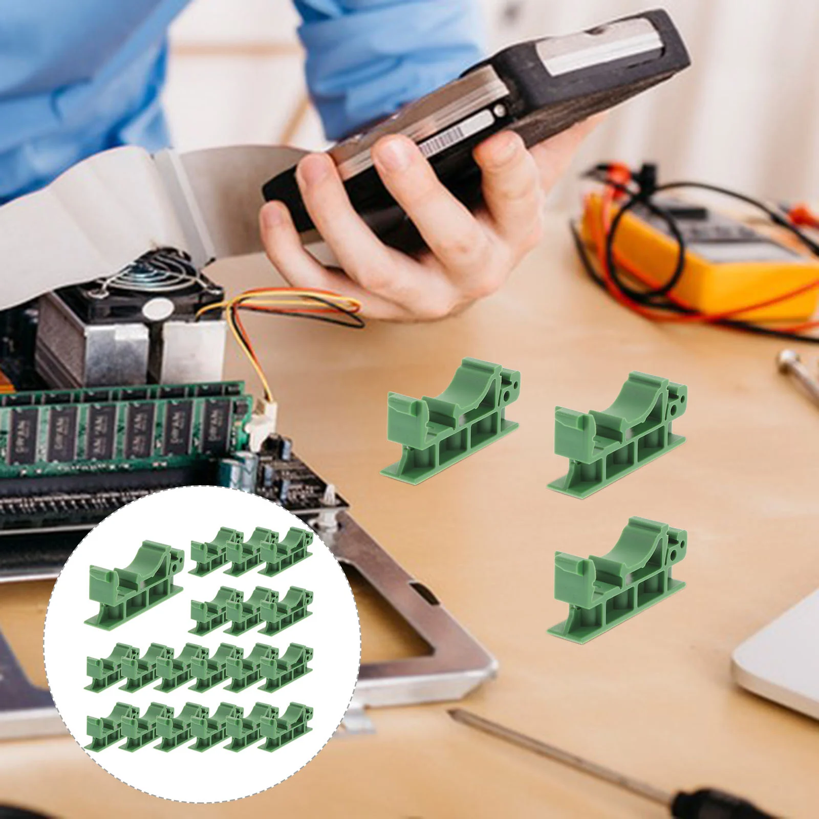

20pcs PCB DIN Rail Mounting Adapter PCB Mount Holder Professional Rail Adapters