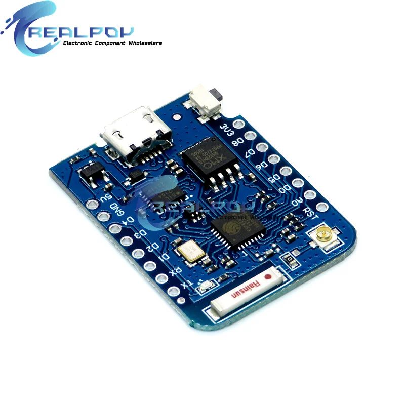 Фото Внешний антенный разъем WEMOS D1 Mini Pro 4 м 16 м на основе NodeMCU ESP8266 CP2104 CH9102 WIFI макетная плата + антенна №4