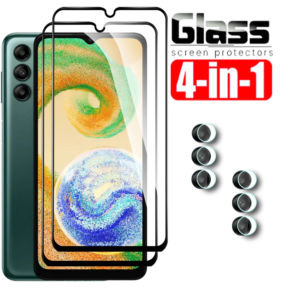 

4 в 1, защитная пленка для экрана камеры Samsung Galaxy A04s, закаленное стекло для Sumsung A04 Samsunga04s, пленка 1000D с черным краем для мобильного телефона