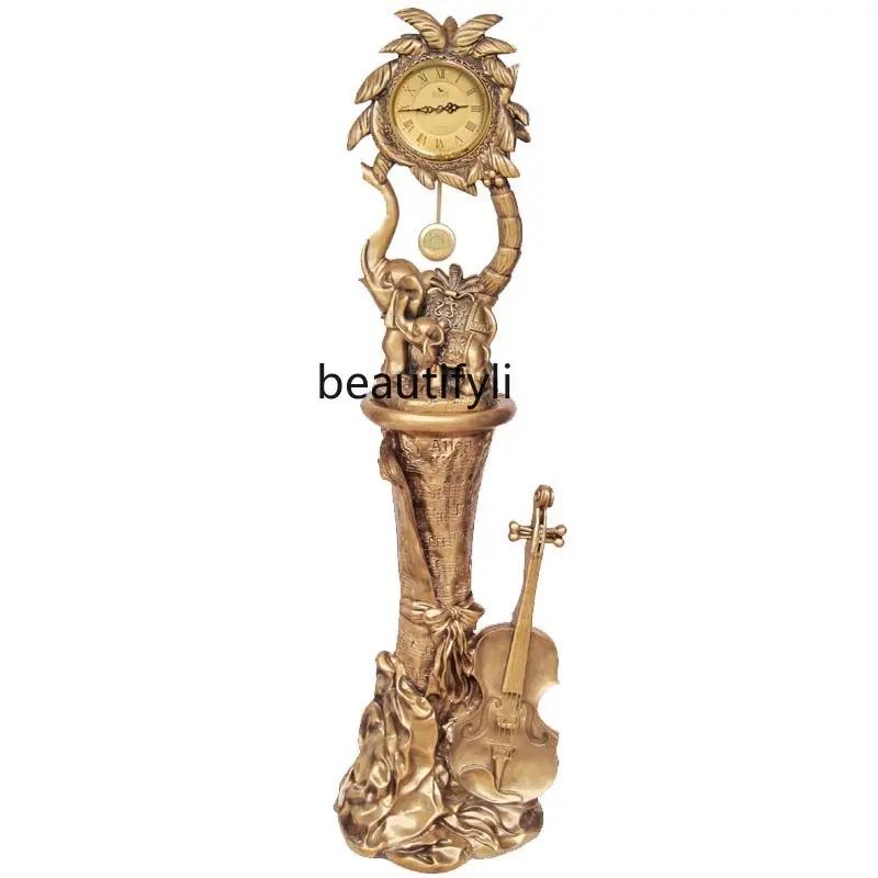 

yj the Grandfather Clock European Elephant Clock Fashion Creative Clocks Standing Grandfather Clock Luxurious and Simple