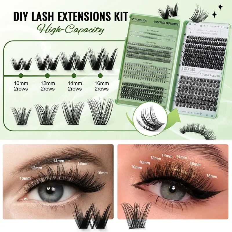 551 Cluster смешанные ресницы книжка DIY наращивание ресниц 6 в 1 ультра большой емкости