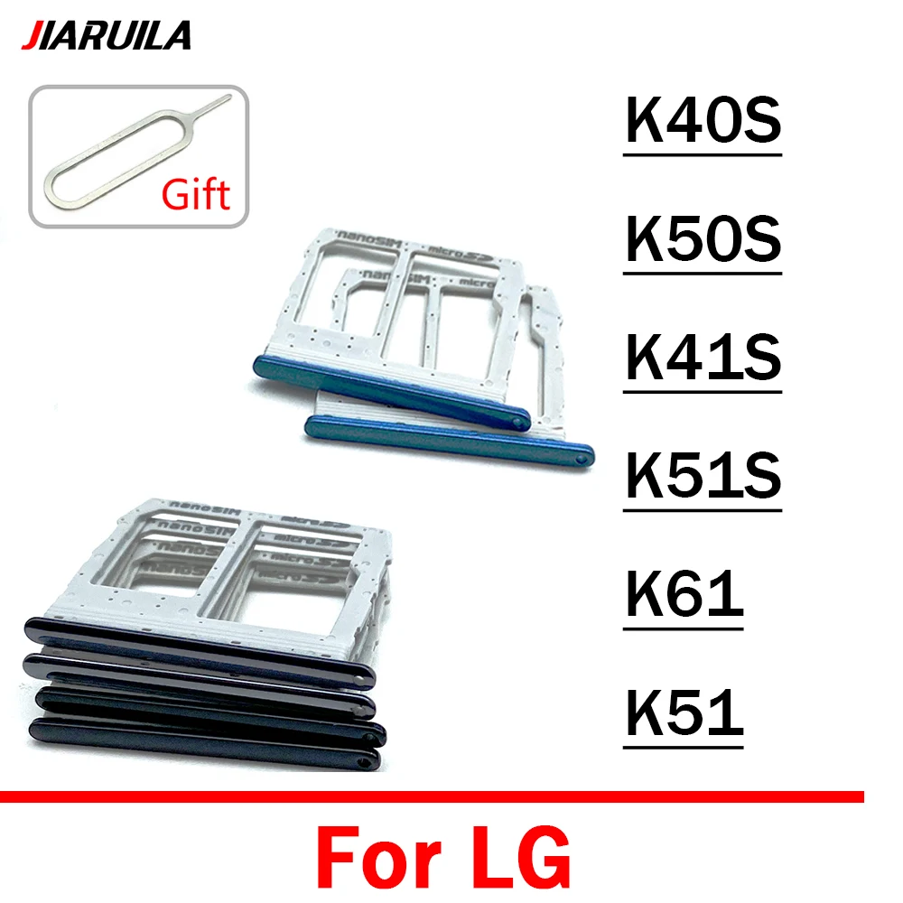 

10Pcs/lots , New SIM Card Chip Slot drawer SD Card Tray Holder Adapter + Pin Replacement For LG K40S K50S K41S K51S K61 K51