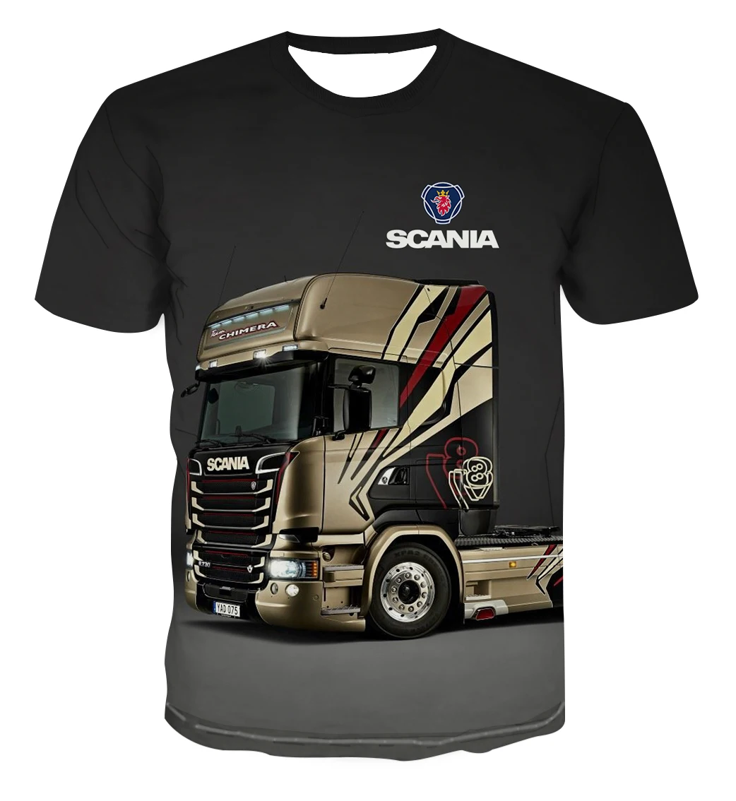 

New heavy truck short sleeve round neck for men and women casual 3Dking of three-dimensional digital Highways 2022 summer new design Harajuku T-shirt