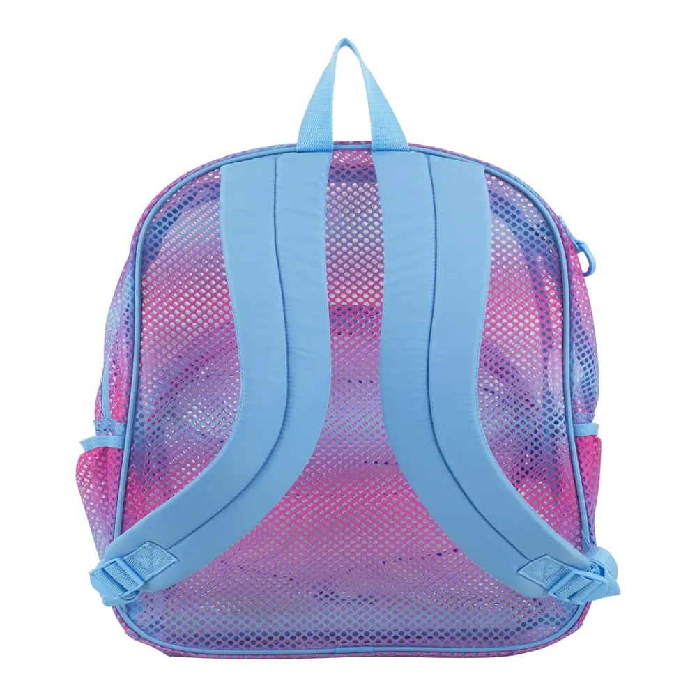 Unisex Mesh Bungee Backpack with Padded Shoulder Straps, Pink Blue