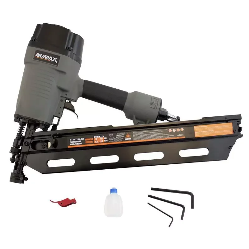 

NEW2023 NuMax SFR2190 Pneumatic 21 Degree 3-1/2" Framing Nailer