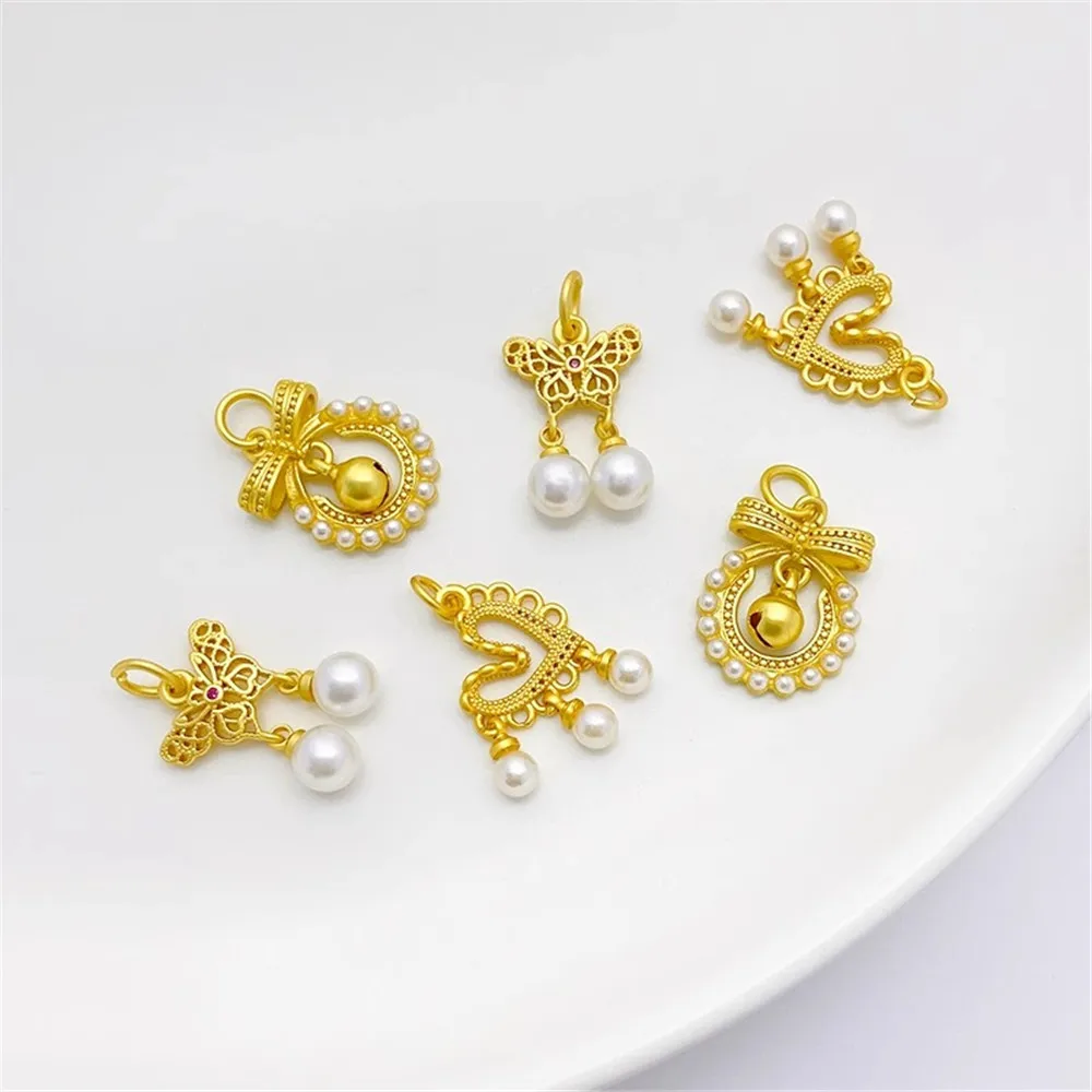 Древний французский золотой бант Beizhu Bell Gourd разделенный бисером браслет ручной