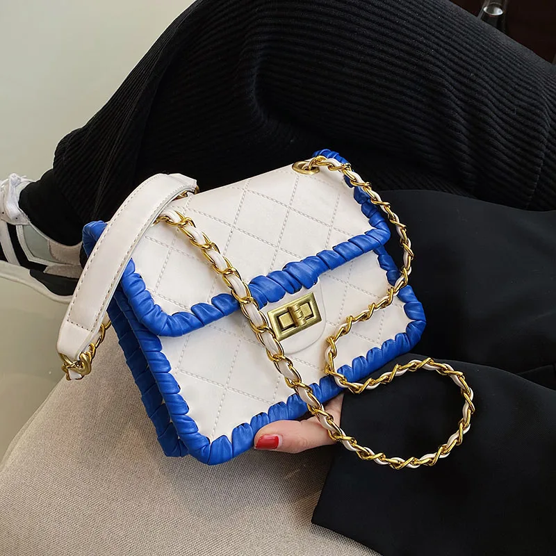

Solid Color PU Leather Small Crossbody Sling Bags for Women Summer Fashion Travel Handbags and Purses Chain Shoulder Bag Ladies