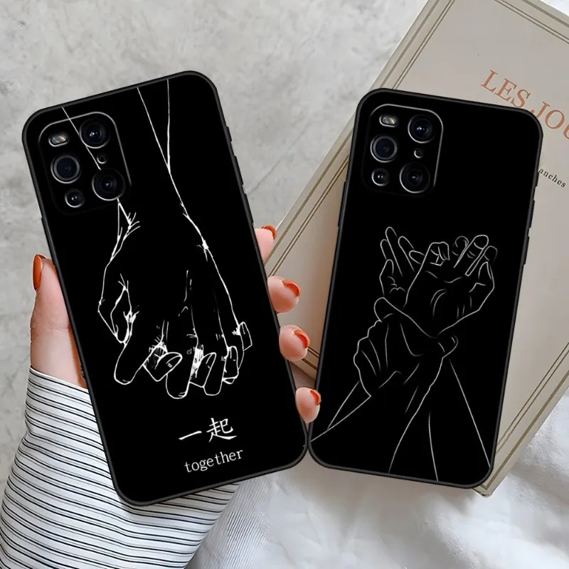

Black White Sexy Line Art Phone Case For OPPO Find X3 X2 X5 RENO 8 6 7 4 Pro Plus A57 A16 A54 A74 A54 A97 A53 Black Coque