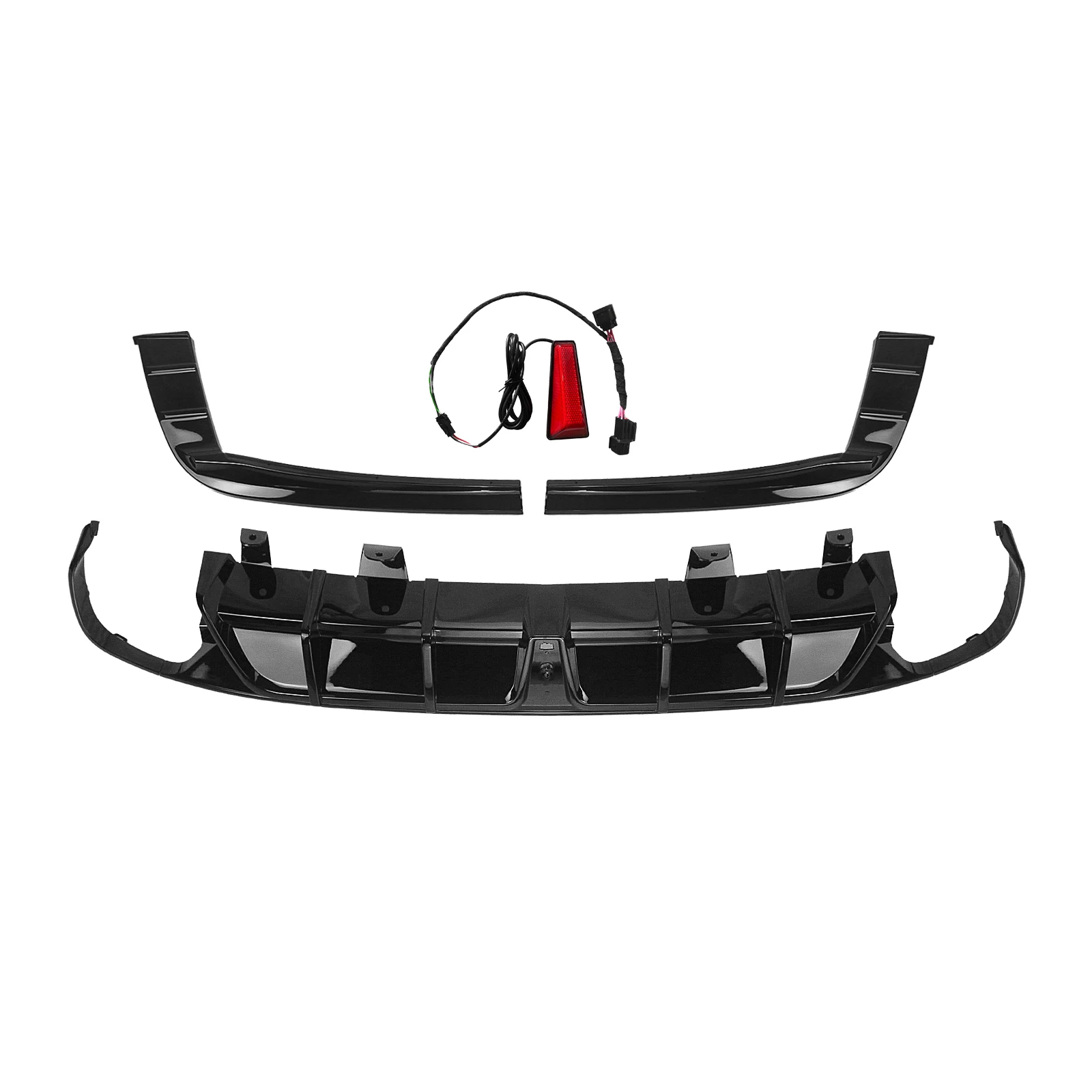 Глянцевый черный задний бампер диффузор спойлер выхлопной кронштейн сплиттер со