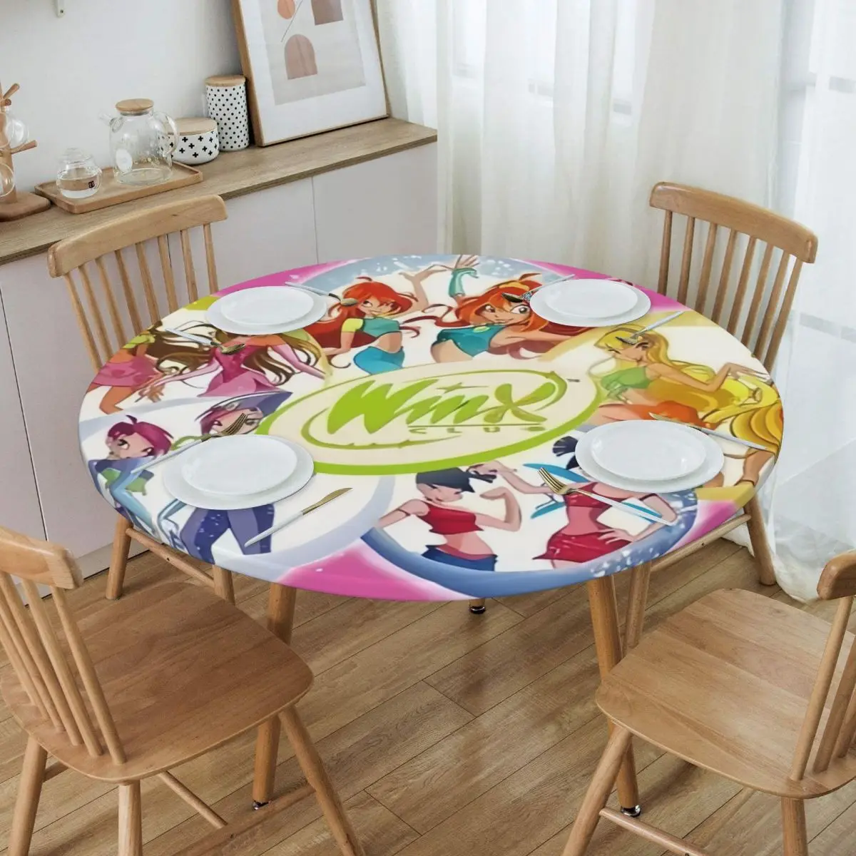 Водонепроницаемая скатерть для столовой из мультфильма Аниме