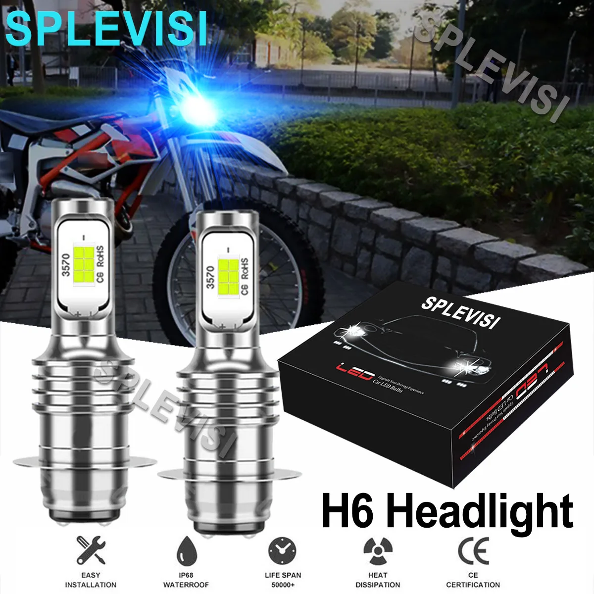 

2PCS Ice Blue 35W LED Motorcycle Headlight For KTM Freeride 250R 2015 2016 450 530EXC EXC-R2008-2011 450 2006-2016 350 2012-2013