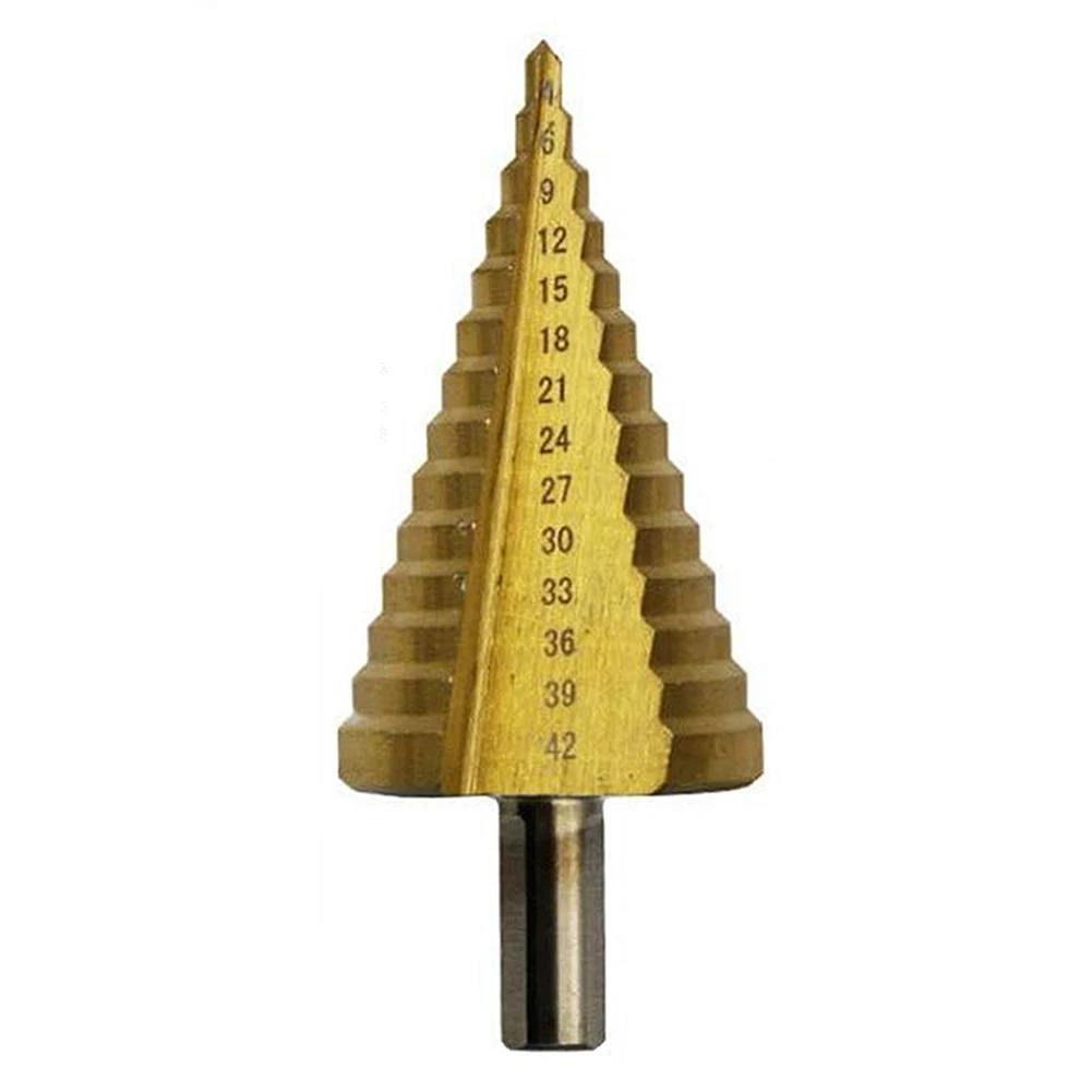 1 шт. 4-42 мм ступенчатое сверло с титановым покрытием HSS дерево металл