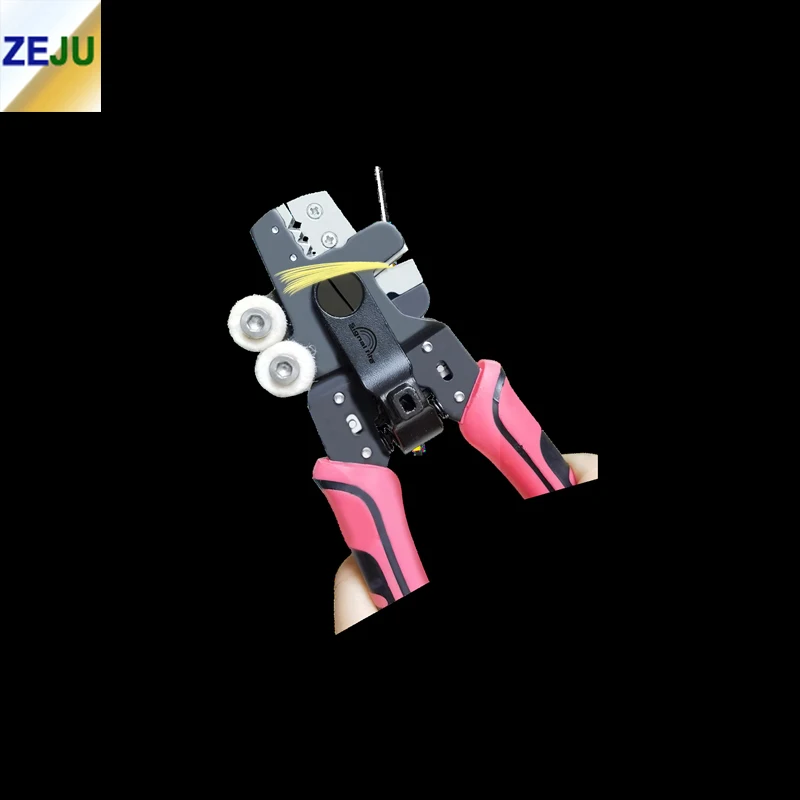 New Signalfire 4 In1 Fiber Optic Stripper with 3 Holes Miller Clamp Wire Stripping Pliers Scissors Cleaning Cotton