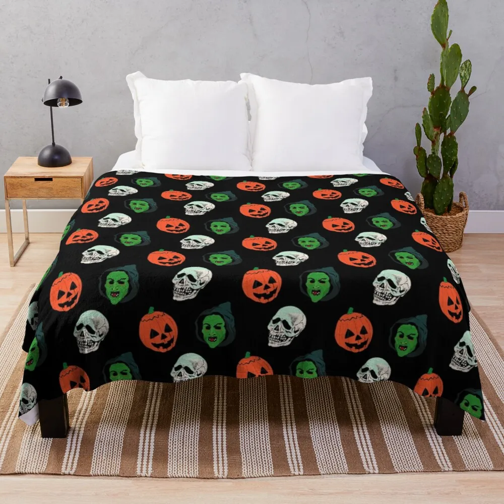 

Silver Shamrock Mask Set Throw Blanket Blankets For Bed