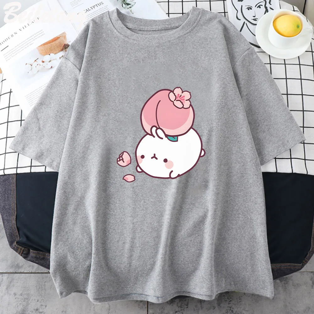 

Kawaii Peachy Tshirt Anime Men WomenMen Harajuku Cotton Casual T-Shirt Summer Short Sleeve Tops Tees Graphic Fashion Clothing