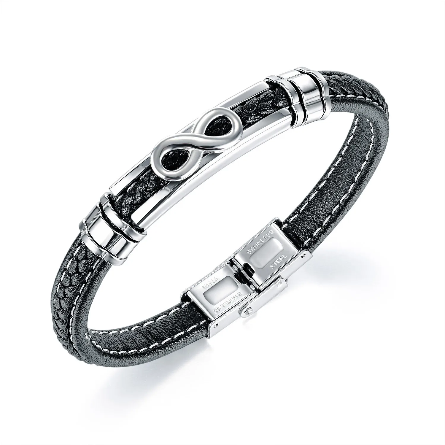 None godki official store sieraden men bracelet bracelet tissu femme Mainland China Titanium Men Fashion Leather TRENDY None