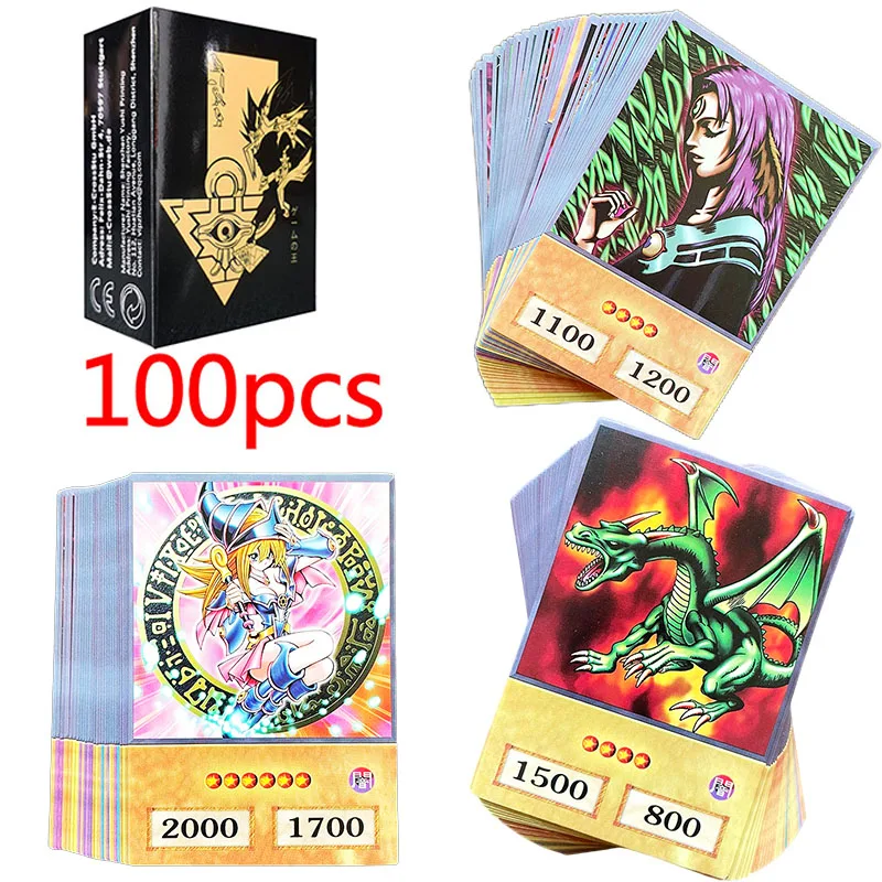 100 шт. английские карты Yugioh настольная игра боевая Yu Gi Oh Carte коллекция темных