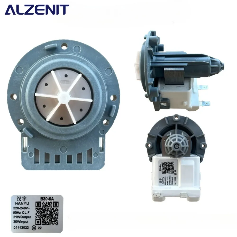 

Используется для стиральной машины Midea, двигатель сливного насоса B30-6A, 220-240 В, 50 Гц, дренажные детали барабанной стиральной машины