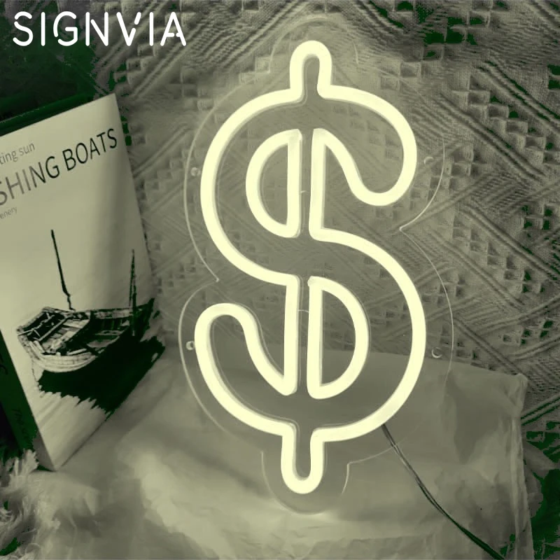 

Creative Dollar Neon Signs LED Money Neon Lights for Room Decor Bar Neon Business Signboard Art Wall Decoration USB Night Lights