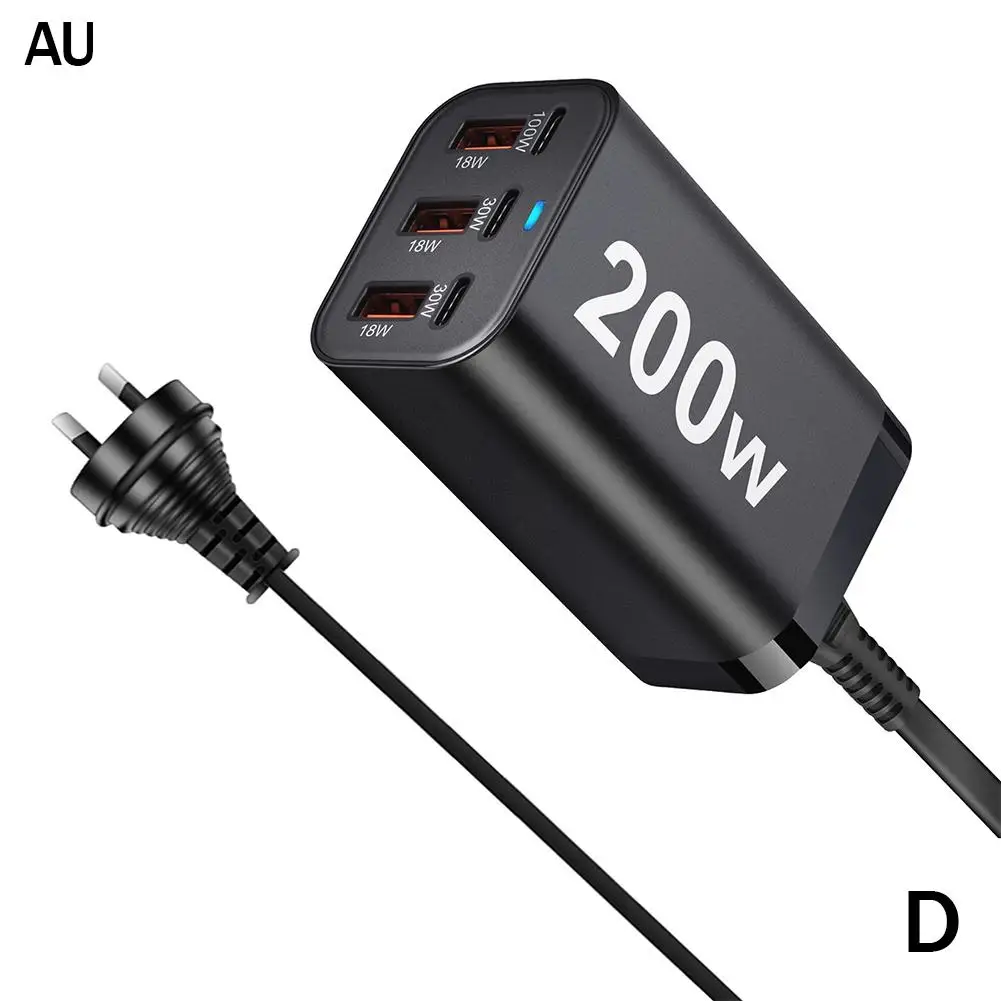 США/ЕС/Великобритании/Австралия для зарядного устройства GaN PD 200 Вт новое