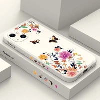 butterfly love flower phone case for iphone 13 12 11 pro max mini x xr xs max se2020 8 7 plus 6 6s plus cover