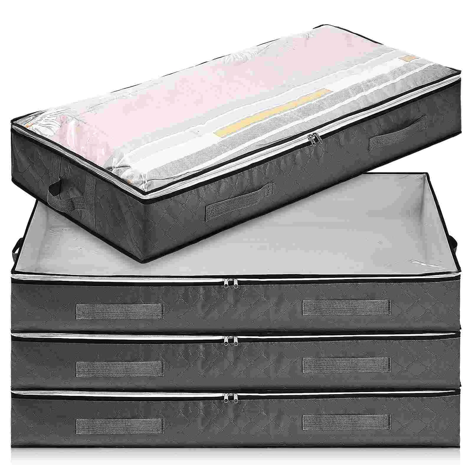 

4pcs Storage Bags Blankets Quilts Organizers Under Bed Storage Containers Closet Organizers