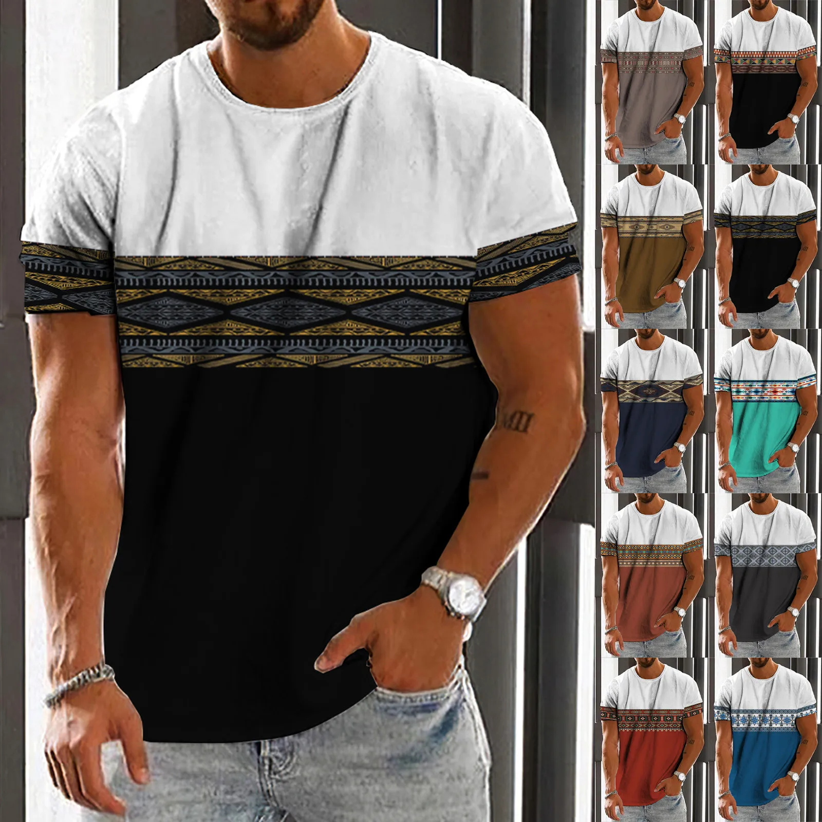 

Рубашка мужская с коротким рукавом, дизайнерская стильная футболка, красивая Повседневная, с держателем, летняя одежда