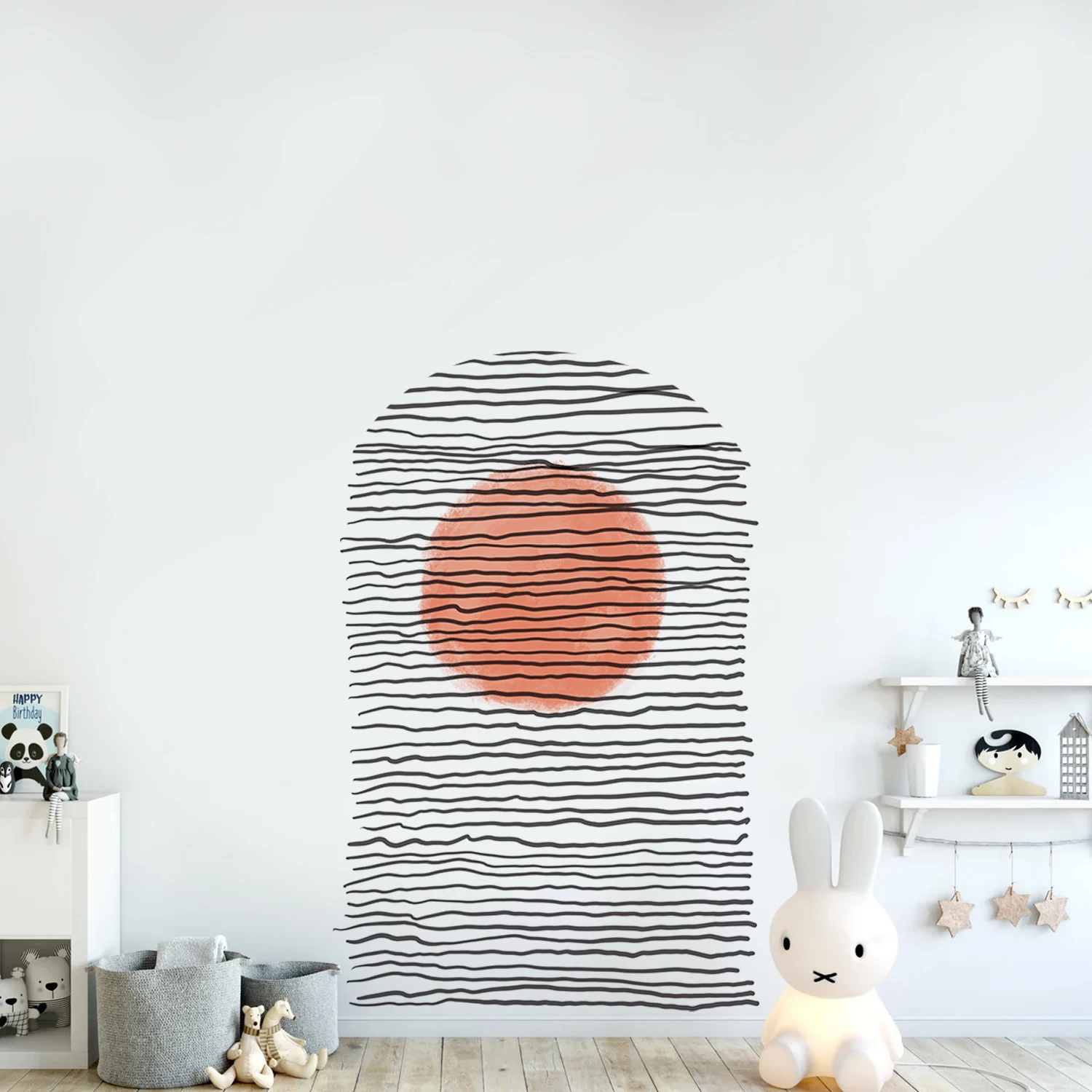 

Abstract Line Circle Archway Geometric Wall Decals Living Room Bohemia Arch Wall Stickers DIY Self-adhesive Interior Wallpaper