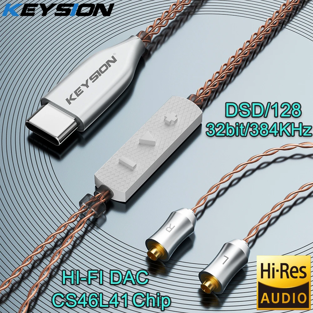 KEYSION Type-C к MMCX кабель для наушников DSD128 HIFI DAC аудио декодирование 32bit 384 кГц с микрофоном DIY обновления шнур провода для SONY SHURE