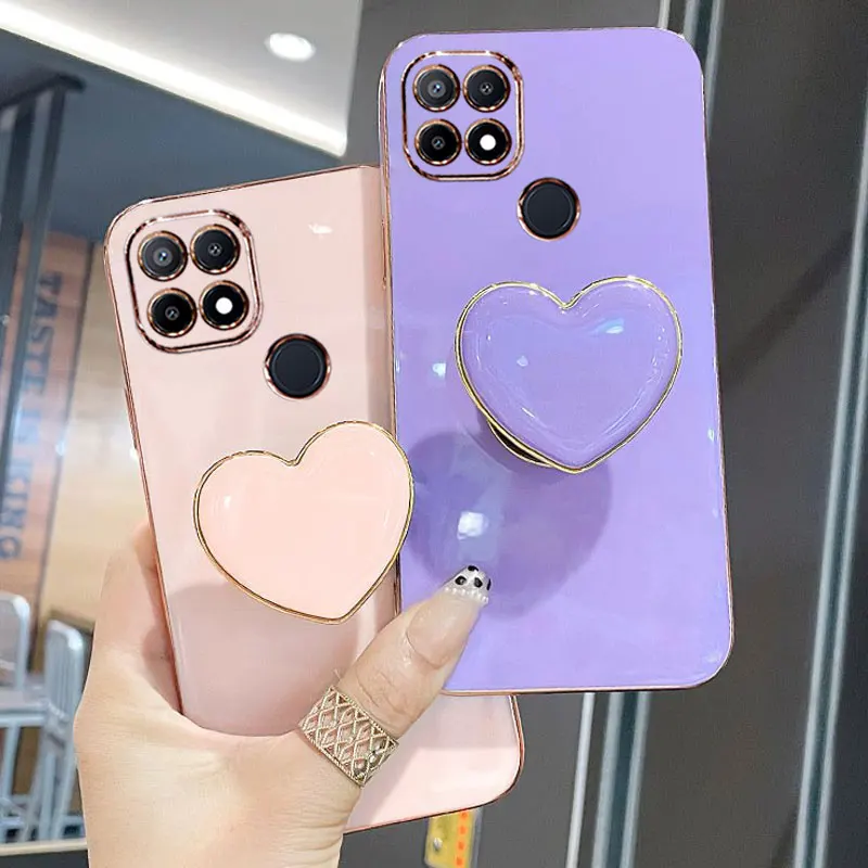 

Redmi 10c Love Holder Phone Case For Redmi 10c case For Xiaomi Redmi 10c 12c 10 c 9C NFC Luxury Soft Silicone Heart Stand Cover