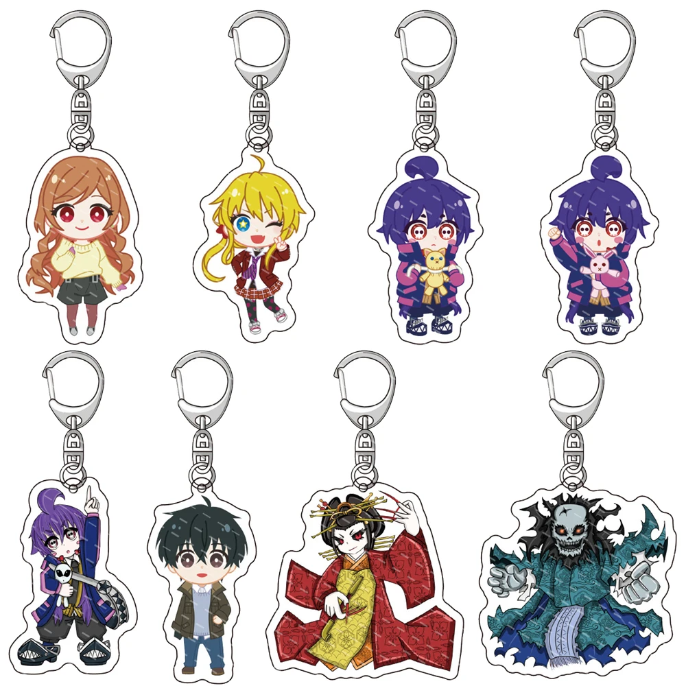 

Anime Dark Gathering Keychain Figures Yayoi Hozuki Keitaro Eiko Cute Cosplay Keyring Bag Pendant Collection jewelry Props Gifts