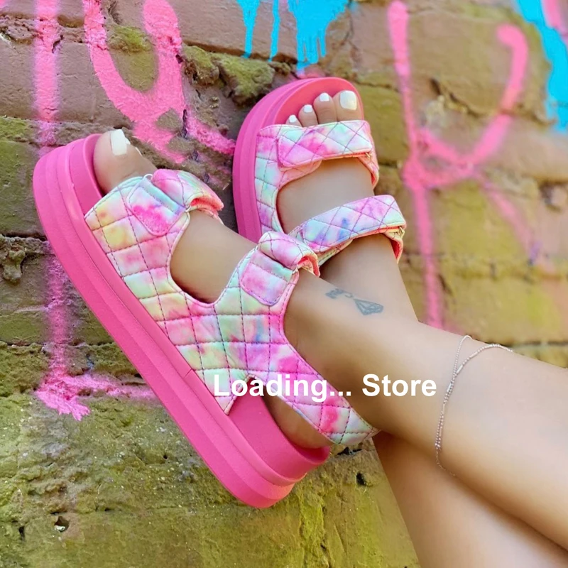 

2022 Summer Middle Heel Sandals Fashion Velcro Women's Shoes Sexy Open Toe Outdoor Roman Sandals Casual Plus Size